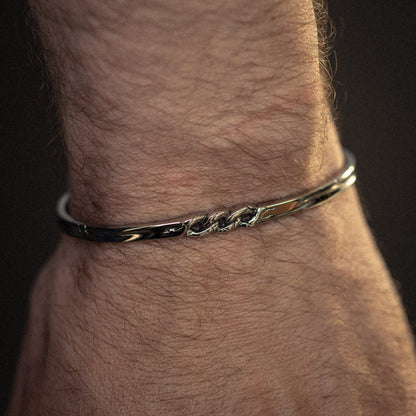 Twist My Arm stainless steel bracelet - on figure