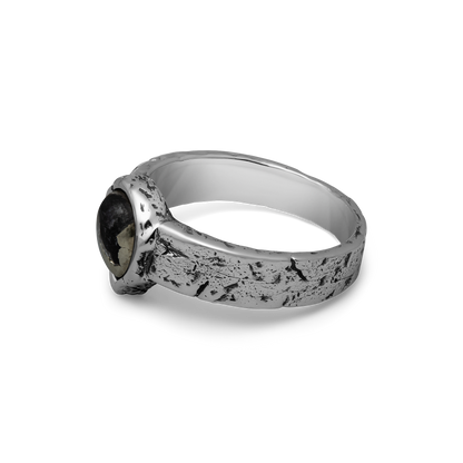 Underburn sterling silver and apache gold stone teardrop band ring