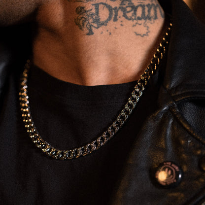 Wasteland stainless steel textured cuban chain necklace for men