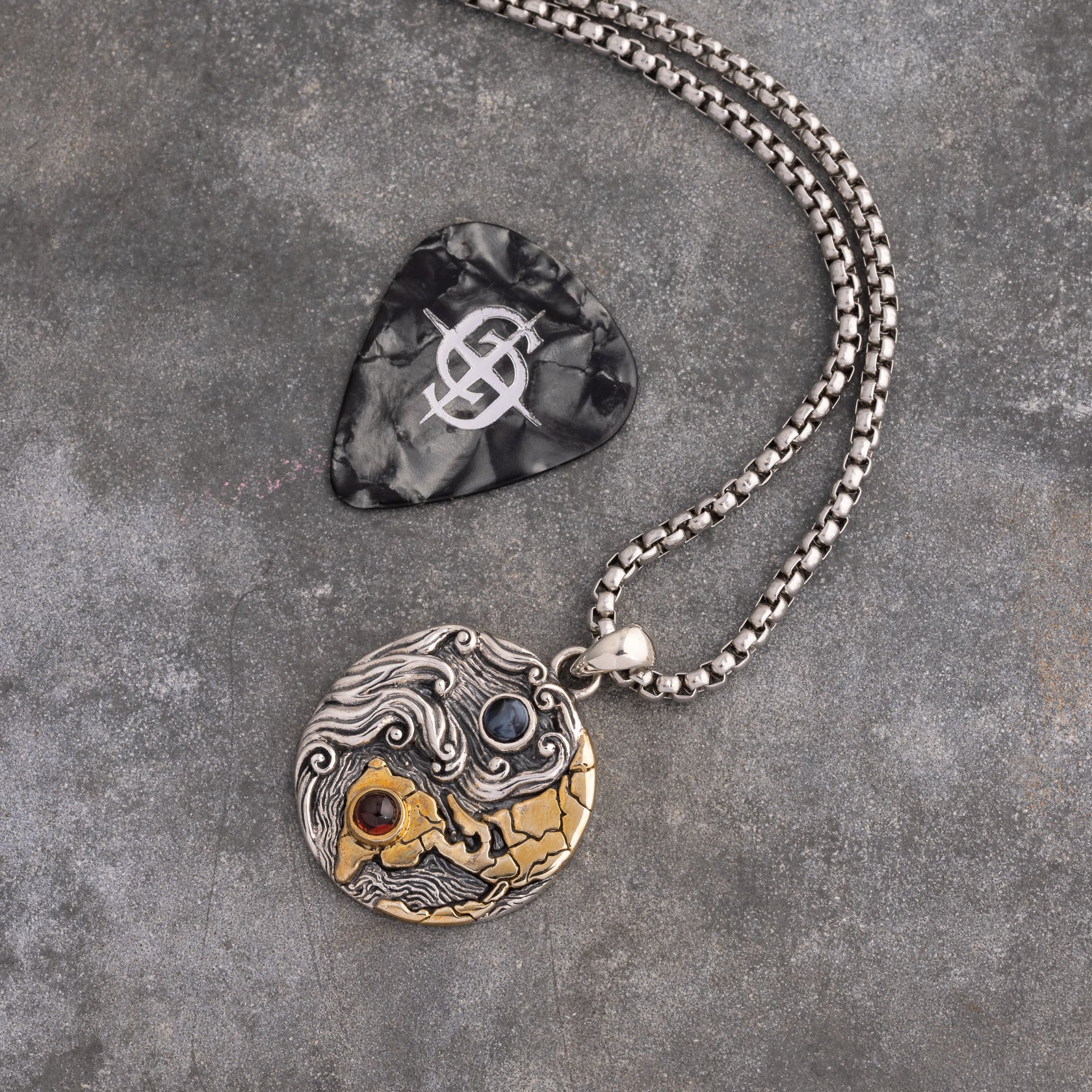 Pietersite Pendant for Men in Sterling Silver – Clocks and Colours