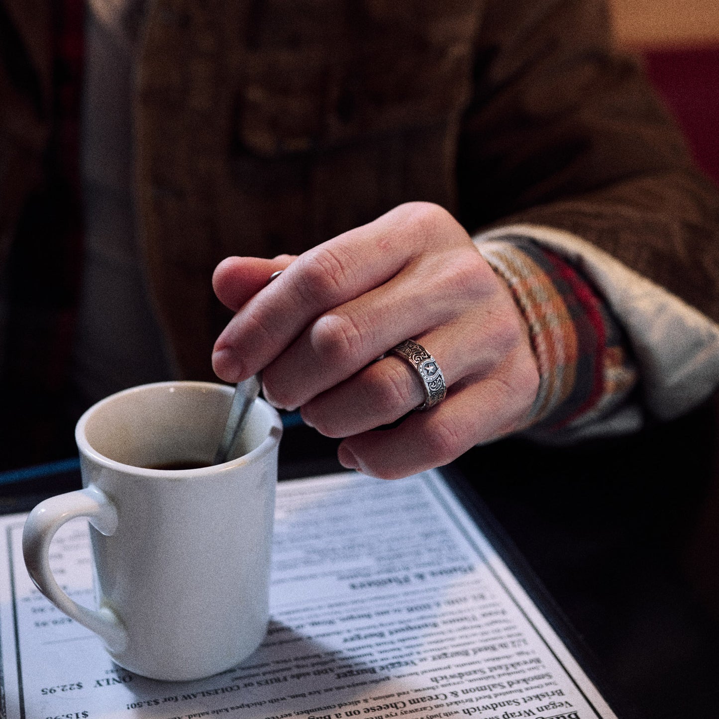 Outlaw x Willie Nelson Sterling Silver engraved band ring for men