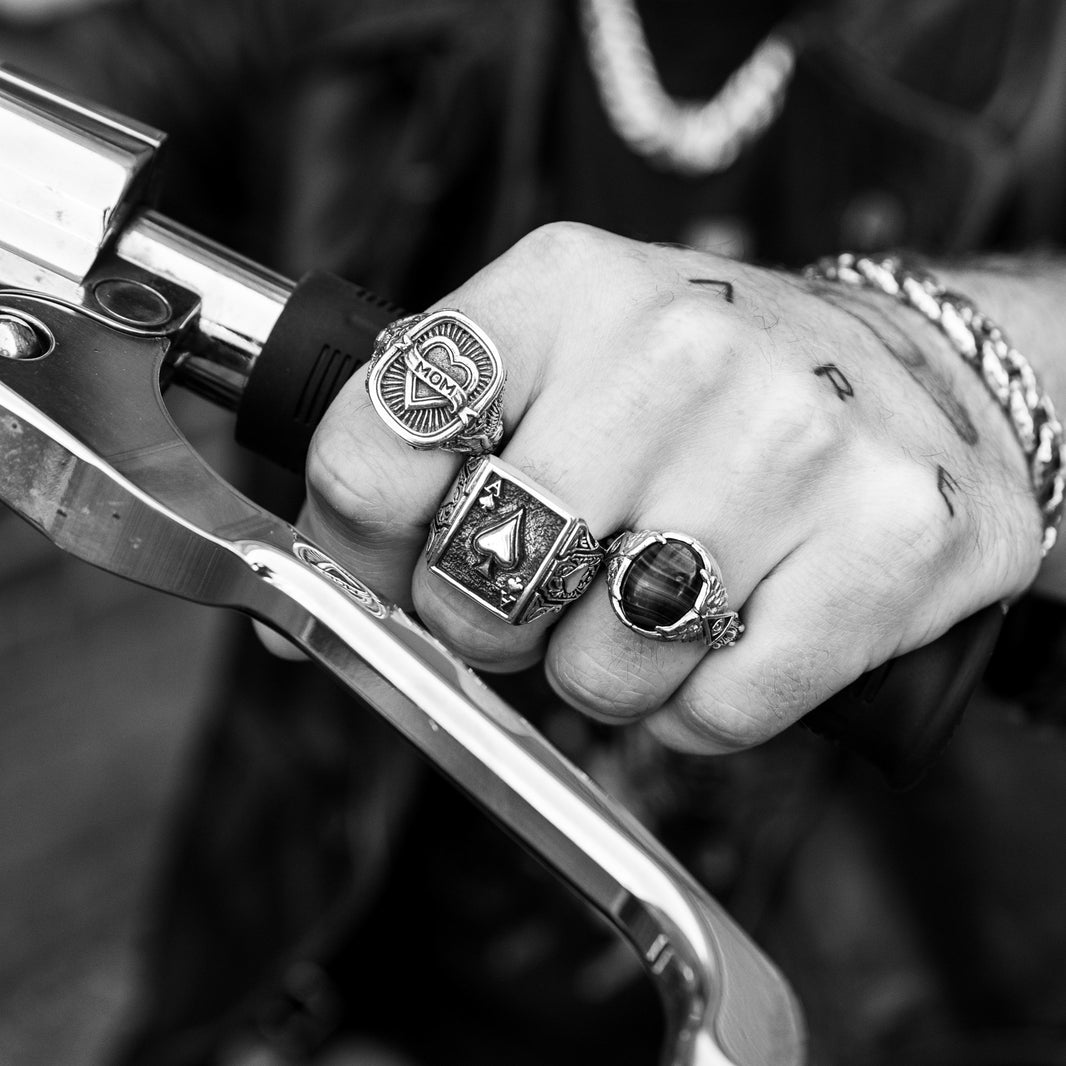 Men's Sterling Silver Rings – Clocks and Colours