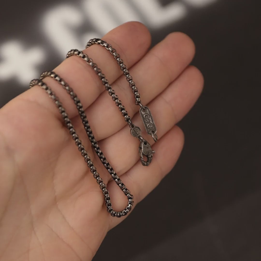 rounded box chain necklace for men