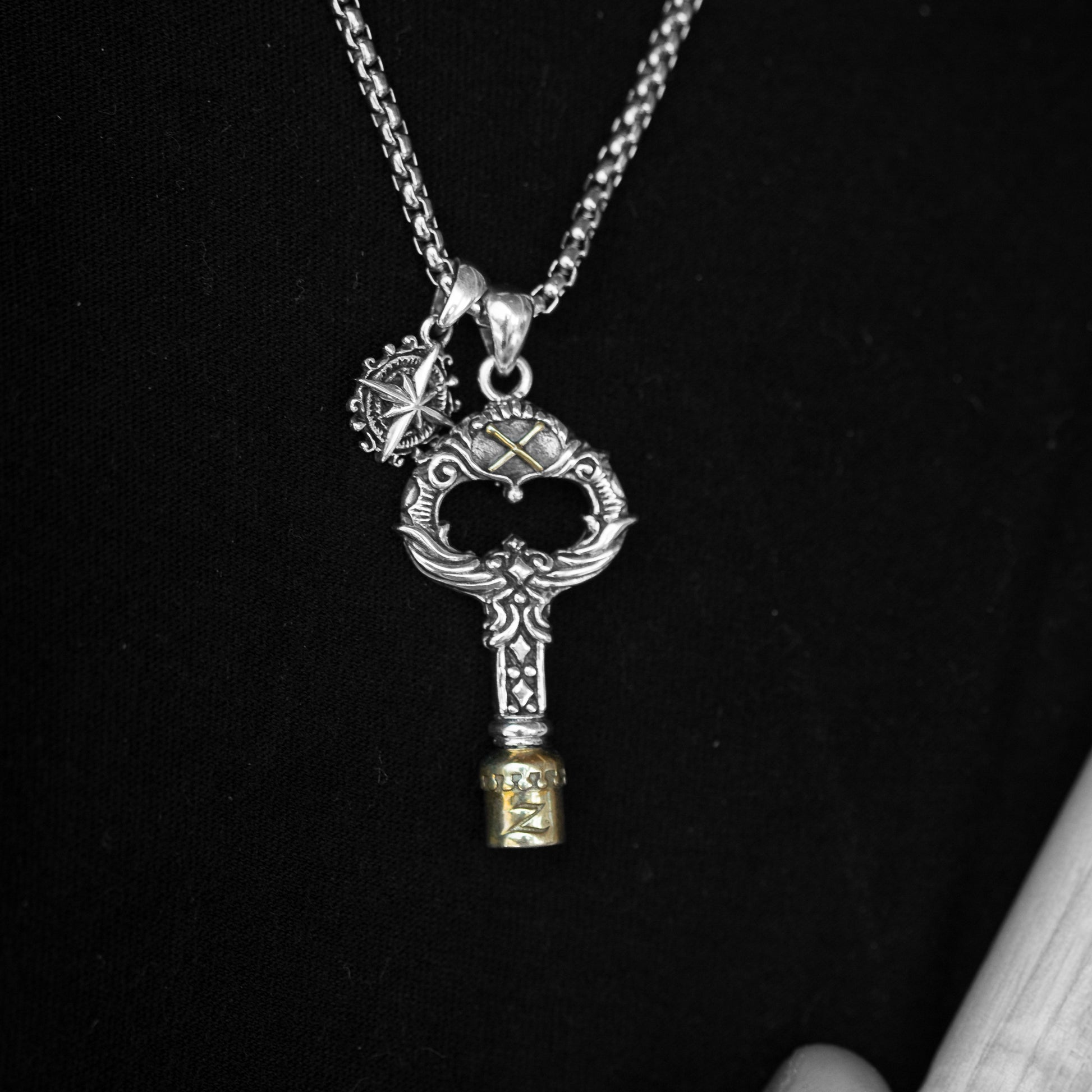 mens key necklace