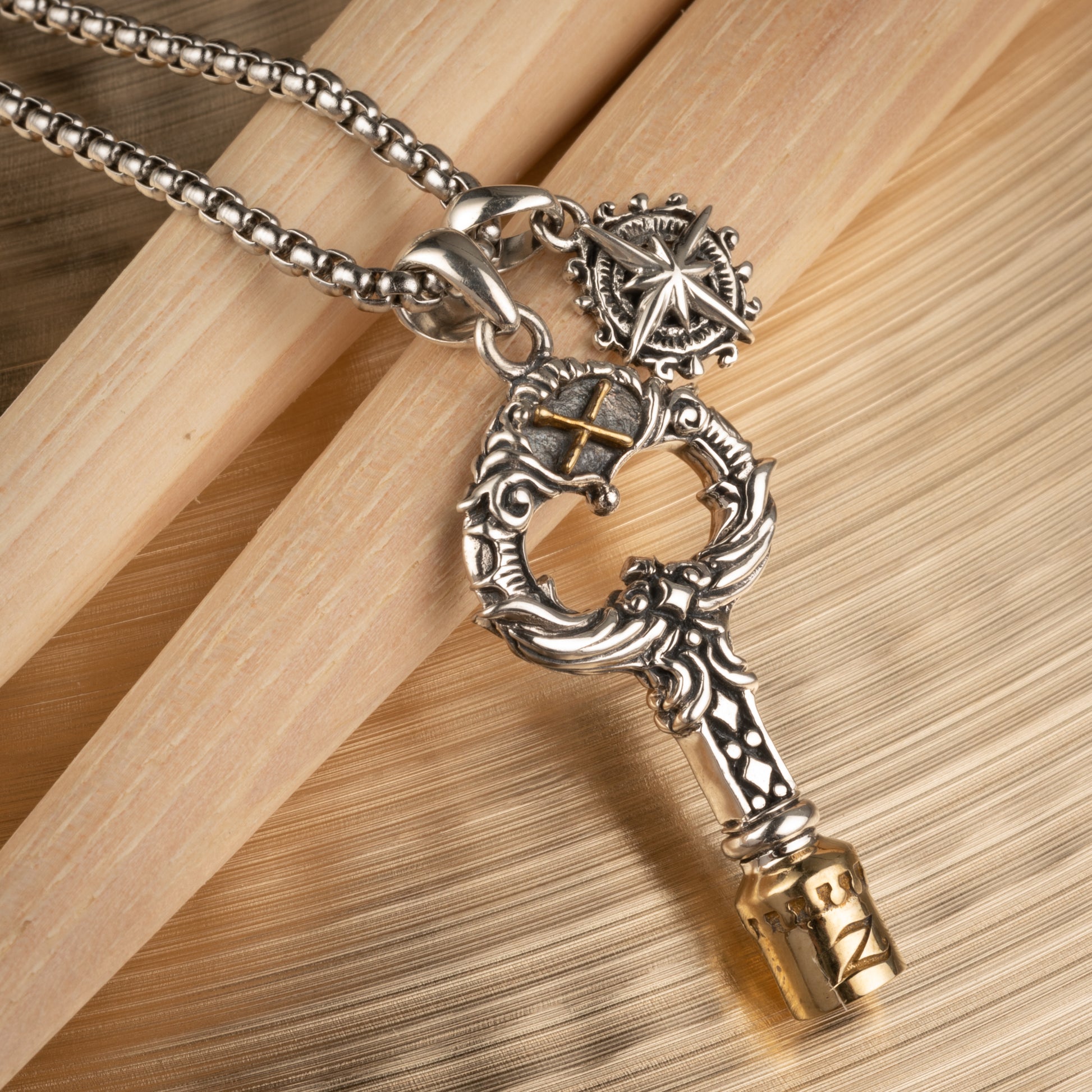 mens key necklace