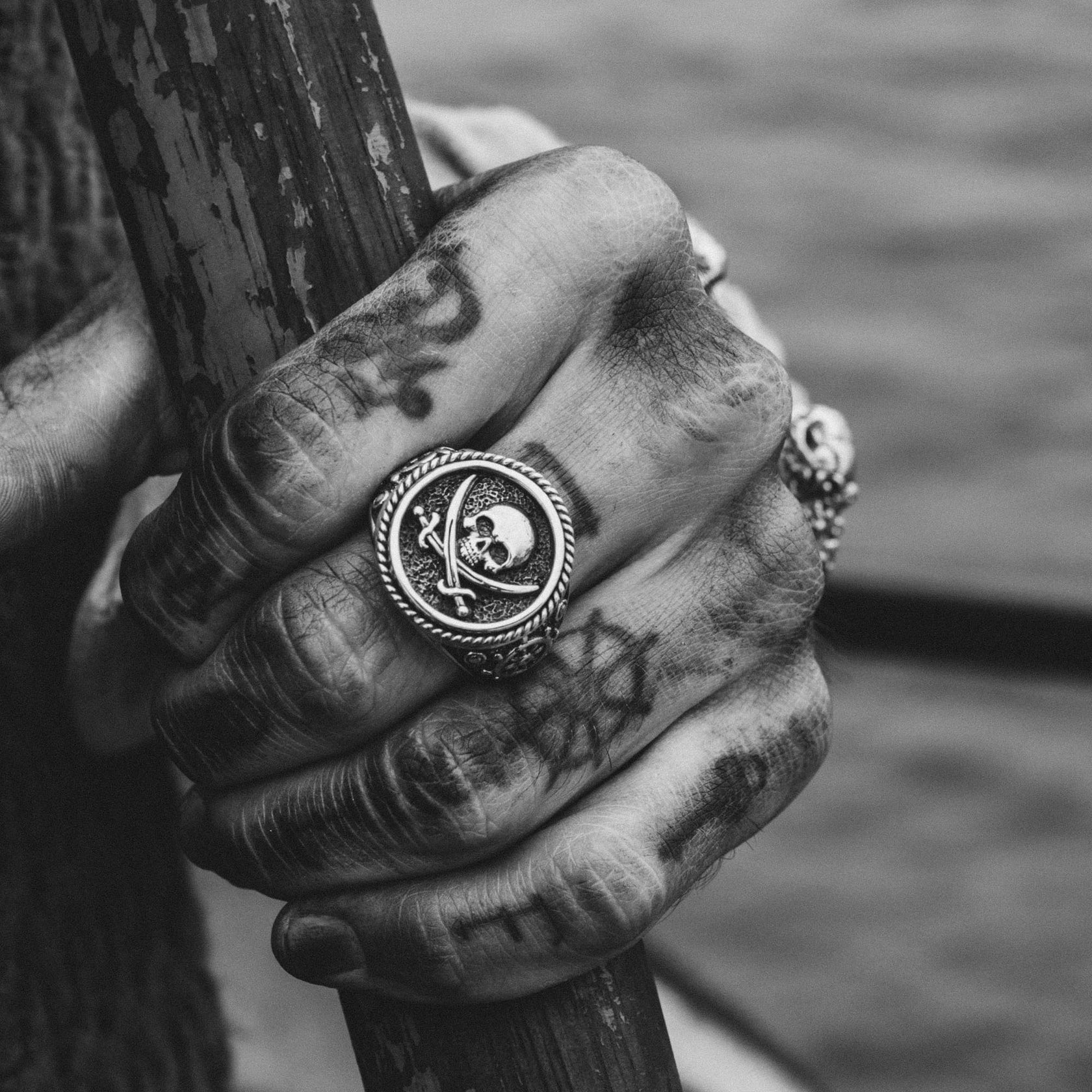 "Jolly Roger" Sterling Silver Men's Ring Clocks and Colours