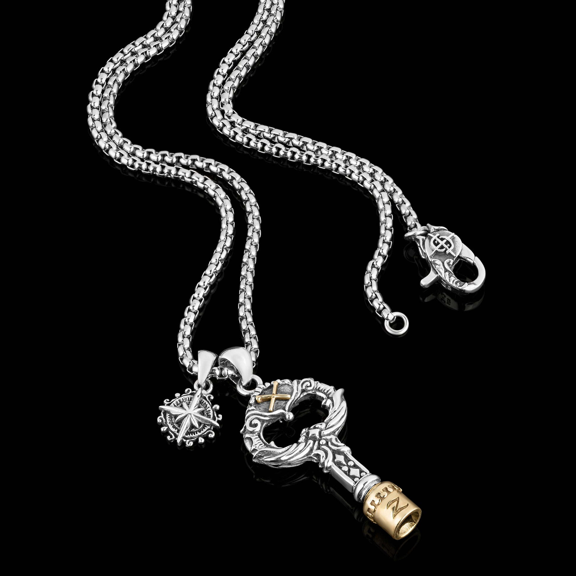 mens key necklace