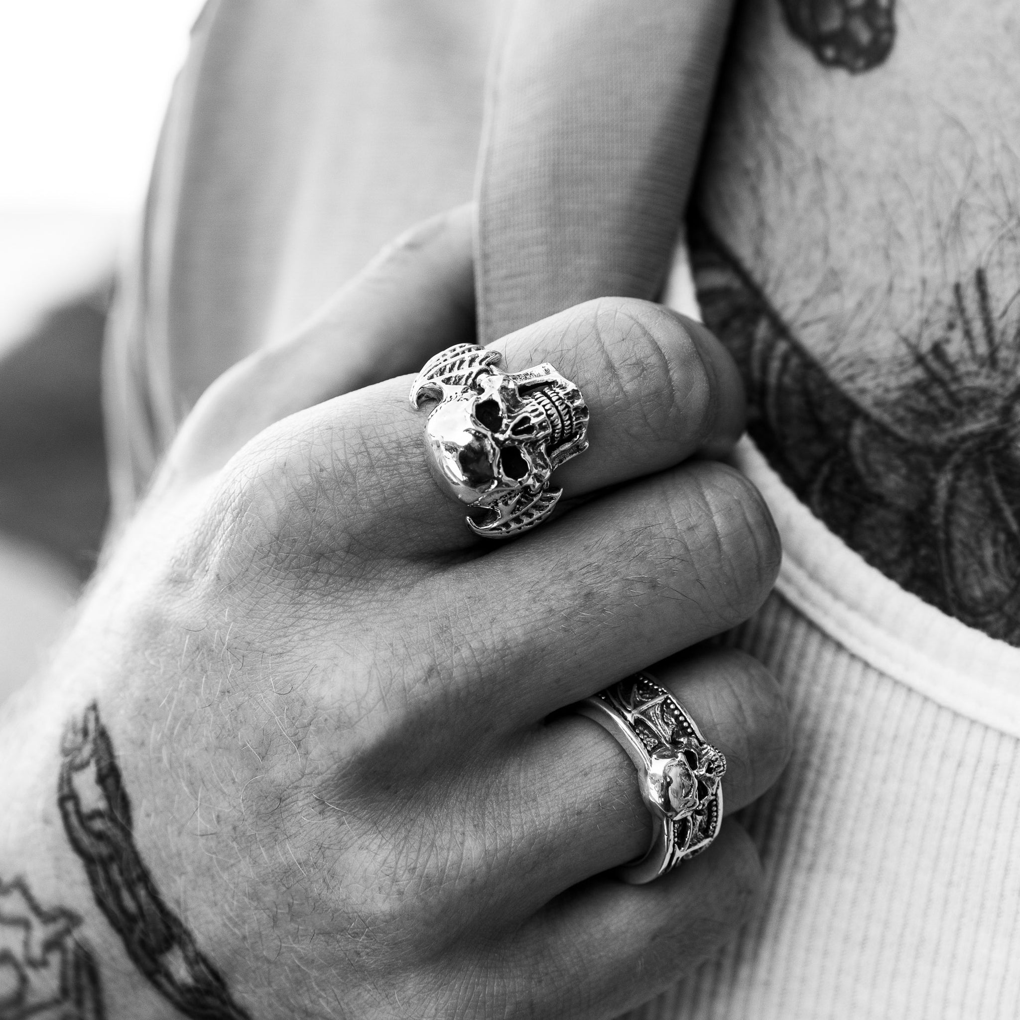 "Heretic x Avenged Sevenfold" Sterling Silver Men's Ring Clocks and